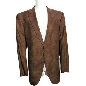 JACK VICTOR  SZ 46L US, Chocolate Brown Microfiber Men's Sports Jacket Blazer